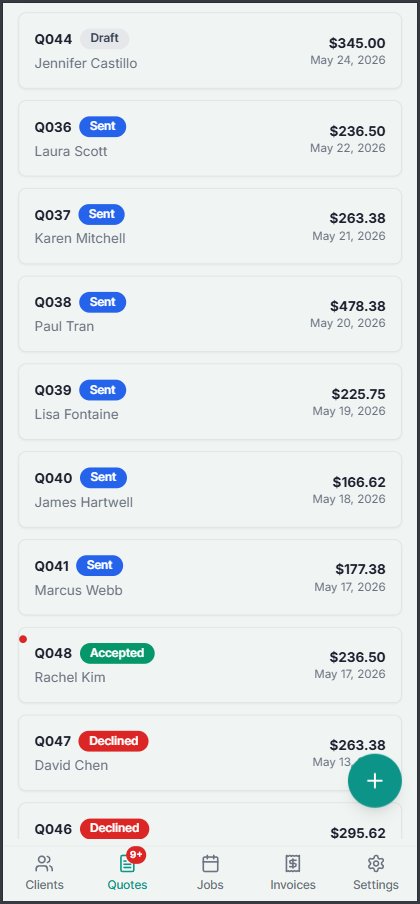 Every quote in one place. You always know who's waiting, who signed, and who said no.